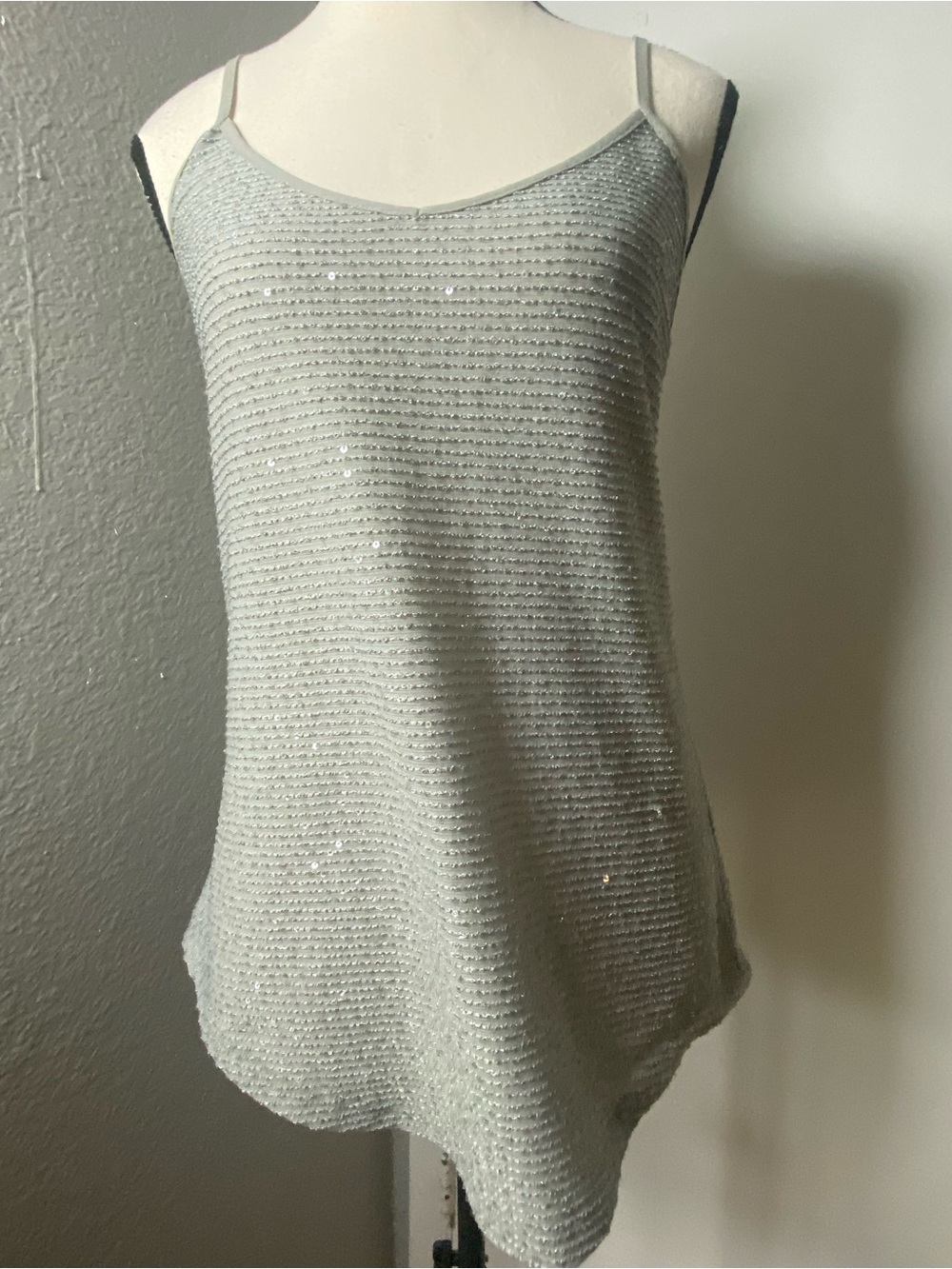 BKE Grey Sequin Tank Top Size Medium